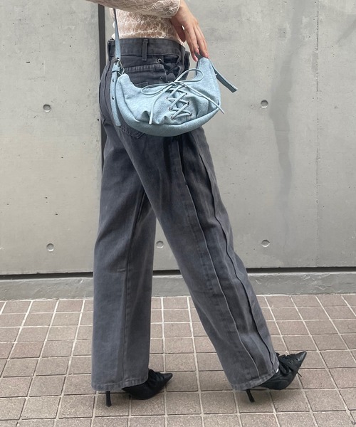 désir et raison サイドリボンデニムパンツ side ribbon denim pants | Désir et Raison