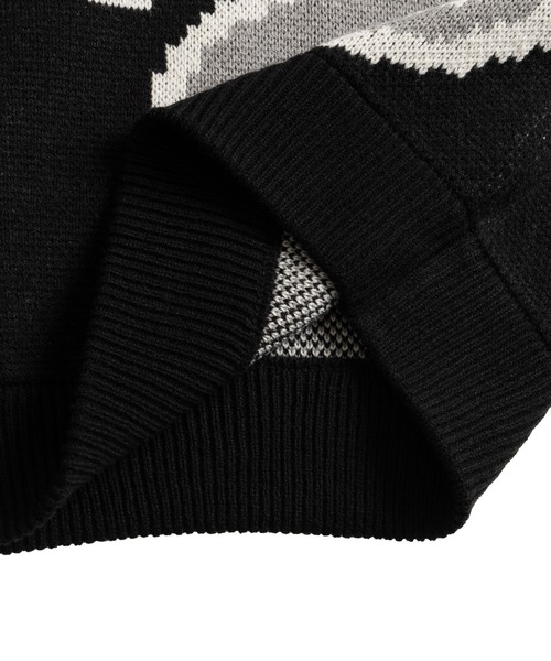 FTW(エフティダブリュー)の「PATTERN KNIT SWEATER(ニット/セーター・メンズ・ブラック/ブラック系その他/ブラウン・LARGE/MEDIUM)」の9枚目の写真