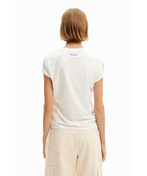 Desigual(デシグアル)の「地中海風景モチーフ Tシャツ(Tシャツ/カットソー・レディース・ブルー・M/S/XS/XL/L)」の3枚目の写真