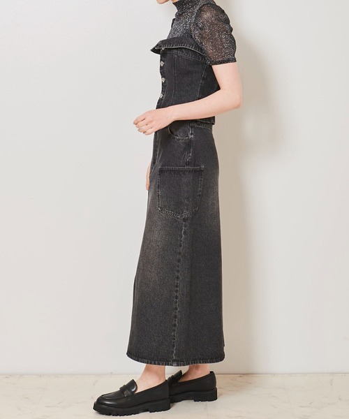 31 Sons de mode（トランテアン　ソン　ドゥ　モード）の「デニムビスチェ（ベスト・レディース・ダークインディゴブルー/サックスブルー/ブラック・38/36）」の9枚目の写真