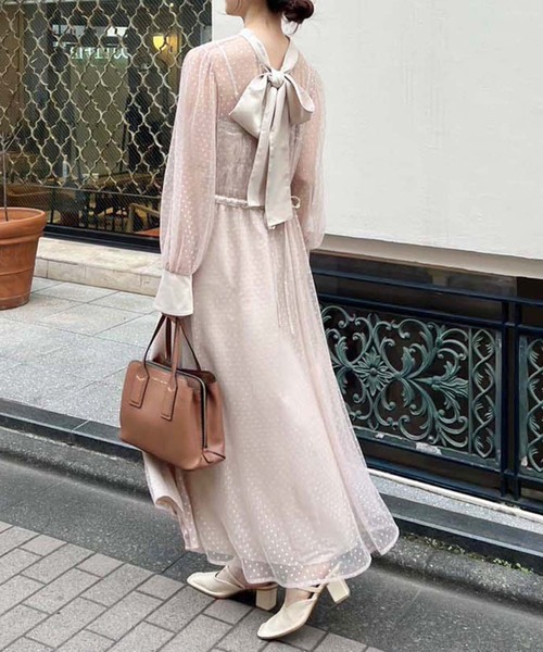 one after another NICE CLAUP(ワンアフターアナザーナイスクラップ)の「【occasion dress】前後2WAY/2枚セットチュールワンピース(ドレス・レディース・サックスブルー/ブラック/アイボリー・FREE)」の2枚目の写真