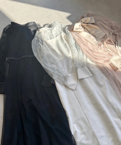 one after another NICE CLAUP(ワンアフターアナザーナイスクラップ)の「【occasion dress】前後2WAY/2枚セットチュールワンピース(ドレス・レディース・サックスブルー/ブラック/アイボリー・FREE)」の12枚目の写真