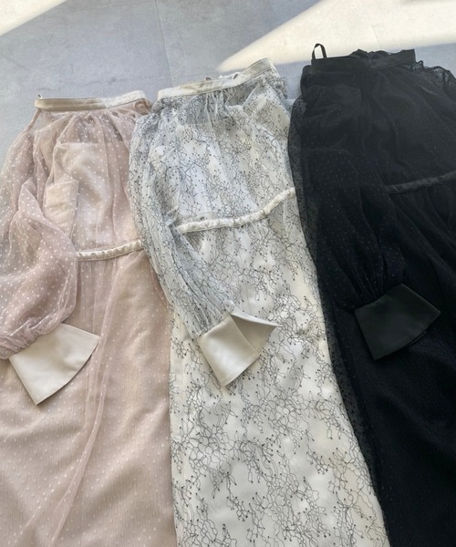 one after another NICE CLAUP(ワンアフターアナザーナイスクラップ)の「【occasion dress】前後2WAY/2枚セットチュールワンピース(ドレス・レディース・サックスブルー/ブラック/アイボリー・FREE)」の13枚目の写真