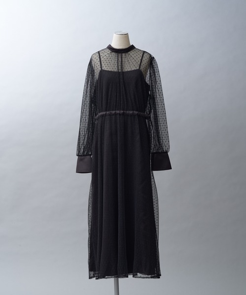 one after another NICE CLAUP(ワンアフターアナザーナイスクラップ)の「【occasion dress】前後2WAY/2枚セットチュールワンピース(ドレス・レディース・サックスブルー/ブラック/アイボリー・FREE)」の14枚目の写真