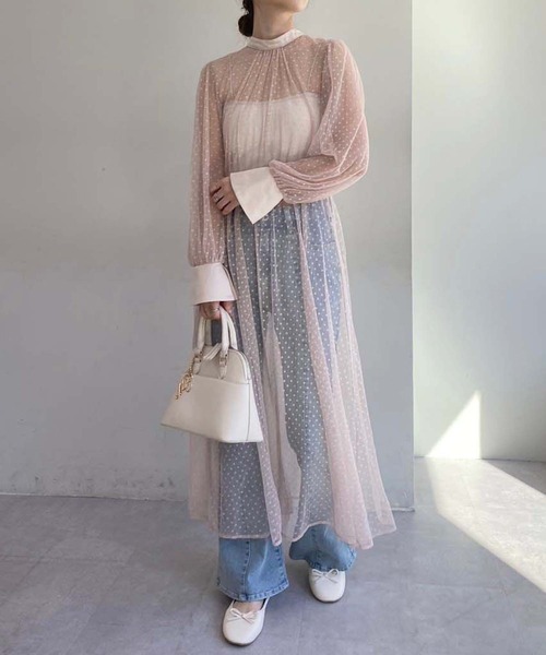 one after another NICE CLAUP(ワンアフターアナザーナイスクラップ)の「【occasion dress】前後2WAY/2枚セットチュールワンピース(ドレス・レディース・サックスブルー/ブラック/アイボリー・FREE)」の5枚目の写真