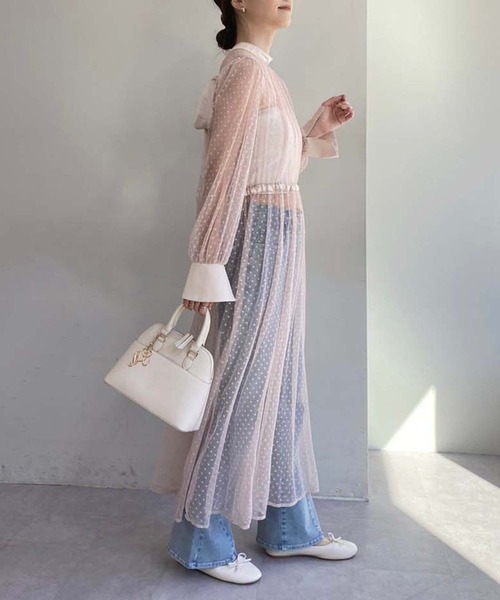 one after another NICE CLAUP(ワンアフターアナザーナイスクラップ)の「【occasion dress】前後2WAY/2枚セットチュールワンピース(ドレス・レディース・サックスブルー/ブラック/アイボリー・FREE)」の6枚目の写真