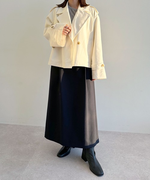 N.O.R.C（ノーク）の「ショートトレンチコート（トレンチコート・レディース・ベージュ/オフホワイト・フリー）」の7枚目の写真
