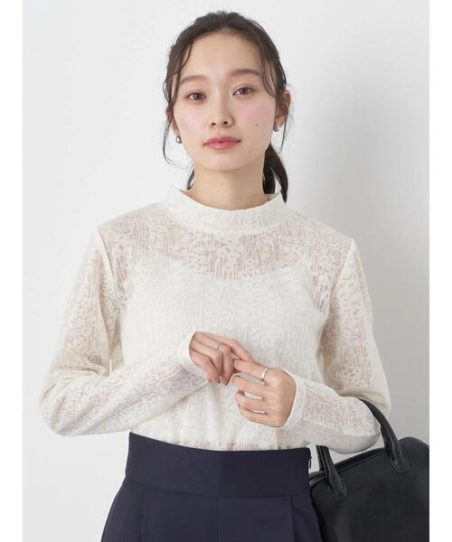 earth music&ecology（アースミュージックアンドエコロジー）の「フラワーシアープルオーバー（Tシャツ/カットソー・レディース・アイボリー/ブラック/サックスブルー/イエロー・S/M）」の5枚目の写真