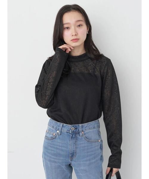 earth music&ecology（アースミュージックアンドエコロジー）の「フラワーシアープルオーバー（Tシャツ/カットソー・レディース・アイボリー/ブラック/サックスブルー/イエロー・S/M）」の9枚目の写真