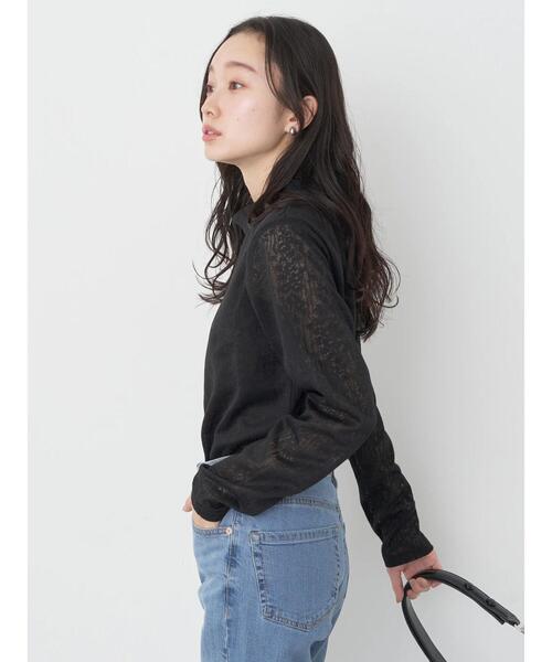 earth music&ecology（アースミュージックアンドエコロジー）の「フラワーシアープルオーバー（Tシャツ/カットソー・レディース・アイボリー/ブラック/サックスブルー/イエロー・S/M）」の10枚目の写真