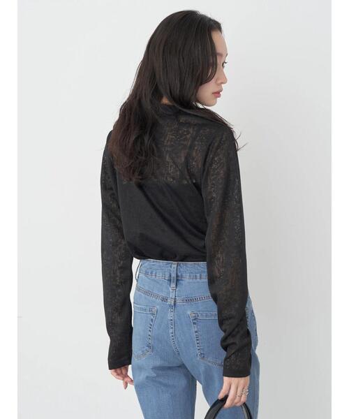 earth music&ecology（アースミュージックアンドエコロジー）の「フラワーシアープルオーバー（Tシャツ/カットソー・レディース・アイボリー/ブラック/サックスブルー/イエロー・S/M）」の11枚目の写真