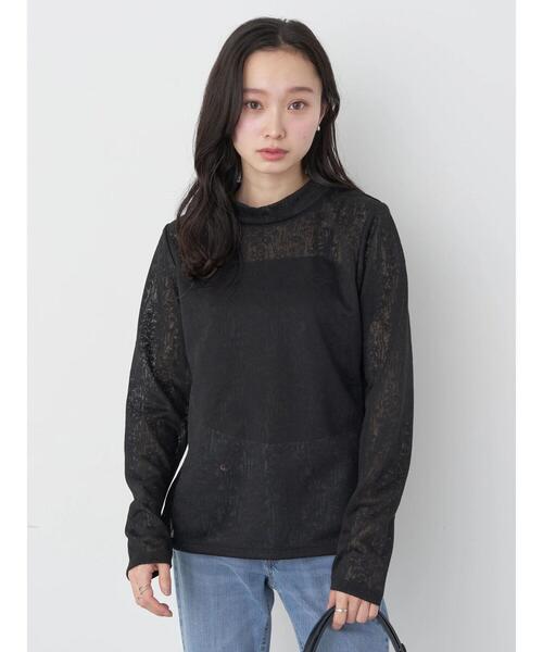 earth music&ecology（アースミュージックアンドエコロジー）の「フラワーシアープルオーバー（Tシャツ/カットソー・レディース・アイボリー/ブラック/サックスブルー/イエロー・S/M）」の12枚目の写真