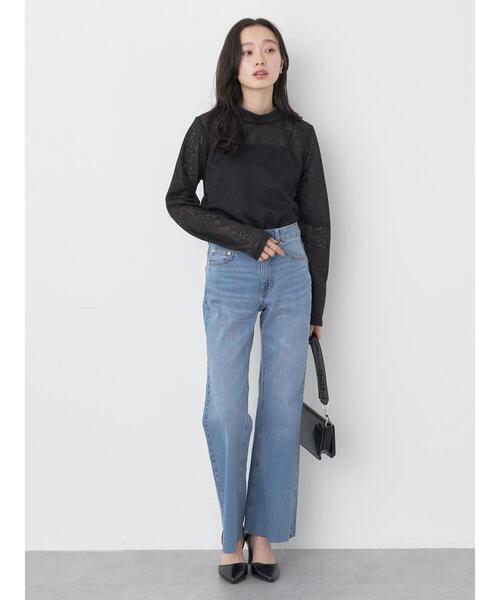 earth music&ecology（アースミュージックアンドエコロジー）の「フラワーシアープルオーバー（Tシャツ/カットソー・レディース・アイボリー/ブラック/サックスブルー/イエロー・S/M）」の13枚目の写真