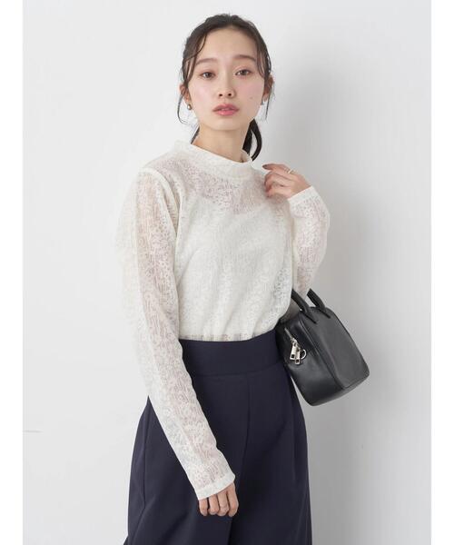 earth music&ecology（アースミュージックアンドエコロジー）の「フラワーシアープルオーバー（Tシャツ/カットソー・レディース・アイボリー/ブラック/サックスブルー/イエロー・S/M）」の17枚目の写真