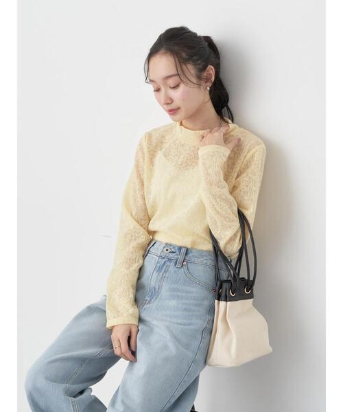 earth music&ecology（アースミュージックアンドエコロジー）の「フラワーシアープルオーバー（Tシャツ/カットソー・レディース・アイボリー/ブラック/サックスブルー/イエロー・S/M）」の21枚目の写真