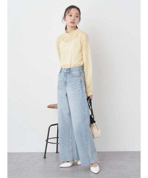 earth music&ecology（アースミュージックアンドエコロジー）の「フラワーシアープルオーバー（Tシャツ/カットソー・レディース・アイボリー/ブラック/サックスブルー/イエロー・S/M）」の22枚目の写真