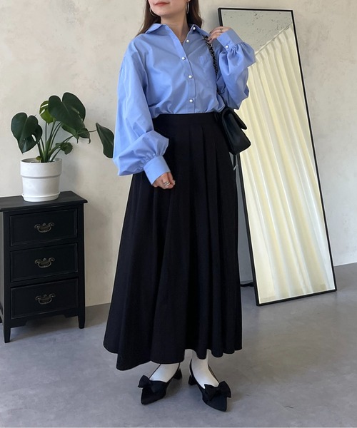 prose verse（プロズヴェール）の「ボリュームスリーブパールボタンシャツ（シャツ/ブラウス・レディース・ピンク/オフホワイト/ブルー・MEDIUM）」の11枚目の写真