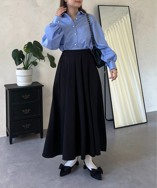 prose verse（プロズヴェール）の「ボリュームスリーブパールボタンシャツ（シャツ/ブラウス・レディース・ピンク/オフホワイト/ブルー・MEDIUM）」の12枚目の写真