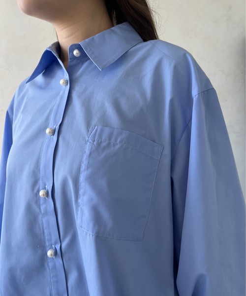 prose verse（プロズヴェール）の「ボリュームスリーブパールボタンシャツ（シャツ/ブラウス・レディース・ピンク/オフホワイト/ブルー・MEDIUM）」の20枚目の写真