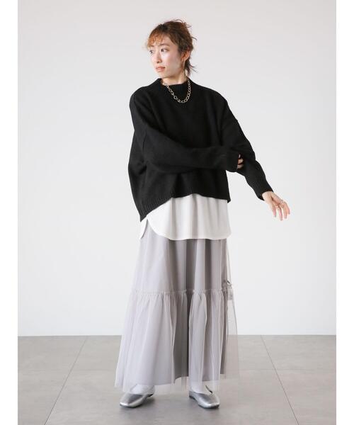 Lugnoncure（ルノンキュール）の「リバーシブルチュールスカート（スカート・レディース・グレー/カーキ/ブラック・F）」の16枚目の写真