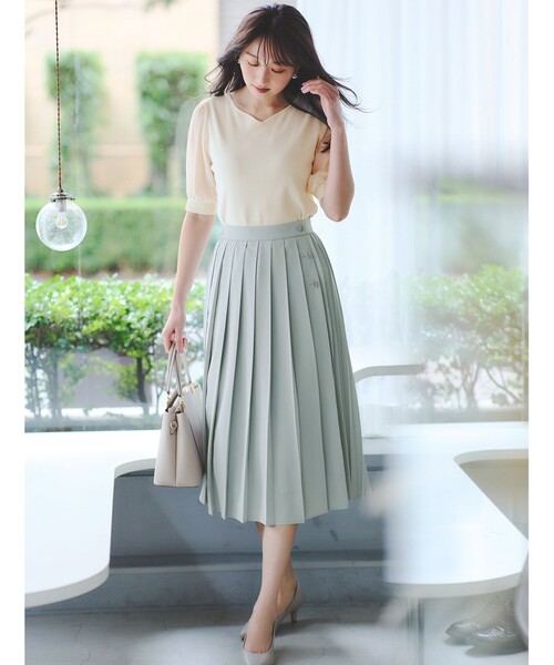 ANY SIS(エニィスィス)の「【洗える】ハートネックファブリックコンビ ニット(ニット/セーター・レディース・ピンク系/グレー系/アイボリー系・2)」の5枚目の写真