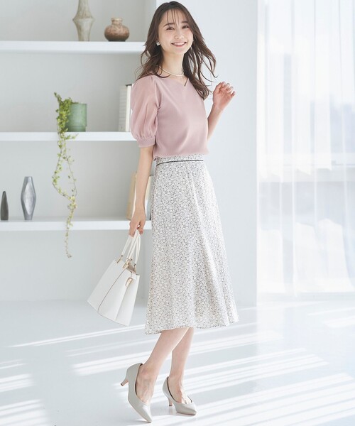 ANY SIS(エニィスィス)の「【洗える】ハートネックファブリックコンビ ニット(ニット/セーター・レディース・ピンク系/グレー系/アイボリー系・2)」の7枚目の写真