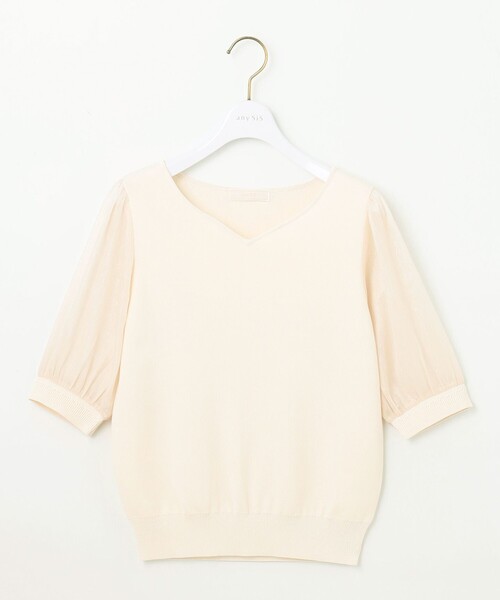 ANY SIS(エニィスィス)の「【洗える】ハートネックファブリックコンビ ニット(ニット/セーター・レディース・ピンク系/グレー系/アイボリー系・2)」の9枚目の写真
