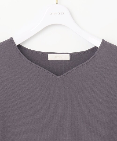 ANY SIS(エニィスィス)の「【洗える】ハートネックファブリックコンビ ニット(ニット/セーター・レディース・ピンク系/グレー系/アイボリー系・2)」の12枚目の写真