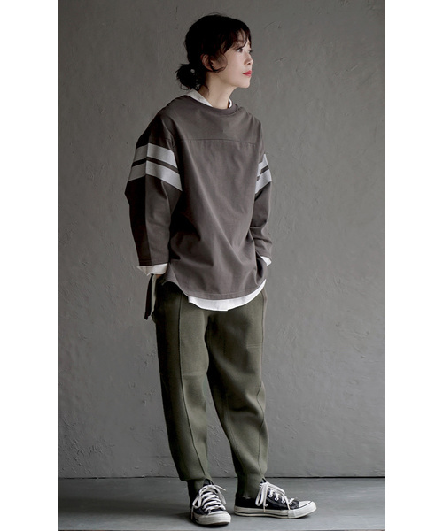 AIR COTTON ダブルジャガード リブ切り替えパンツ（その他パンツ）｜apartment department（アパートメントデパートメント）