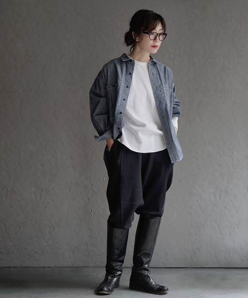 AIR COTTON ダブルジャガード リブ切り替えパンツ（その他パンツ）｜apartment department（アパートメントデパートメント）