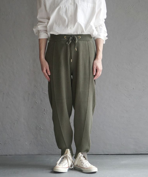 AIR COTTON ダブルジャガード リブ切り替えパンツ（その他パンツ）｜apartment department（アパートメントデパートメント）