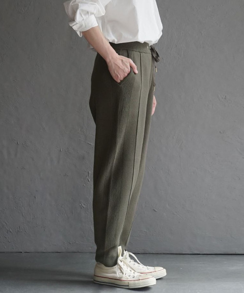 AIR COTTON ダブルジャガード リブ切り替えパンツ（その他パンツ）｜apartment department（アパートメントデパートメント）