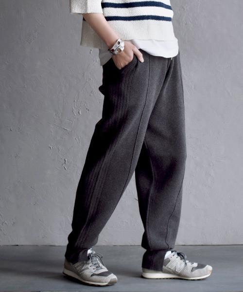 apartment department(アパートメントデパートメント)の「AIR COTTON ダブルジャガード リブ切り替えパンツ(その他パンツ・レディース・オートミール/チャコール/ブラック/カーキ・フリー)」の3枚目の写真
