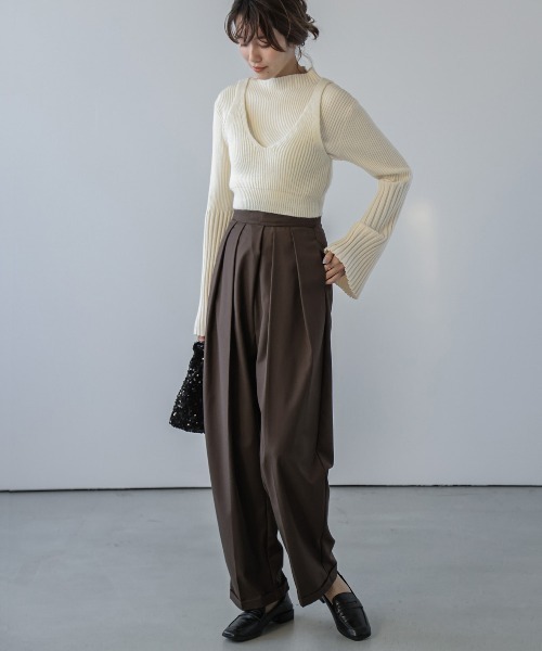 AMELY(エミリー)の「リブニットビスチェ(ニット/セーター・レディース・アイボリー/グレー/ブラック・フリー)」の4枚目の写真