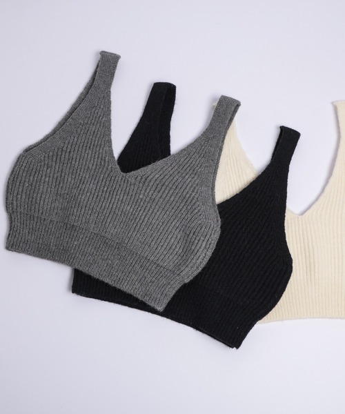 AMELY(エミリー)の「リブニットビスチェ(ニット/セーター・レディース・アイボリー/グレー/ブラック・フリー)」の21枚目の写真