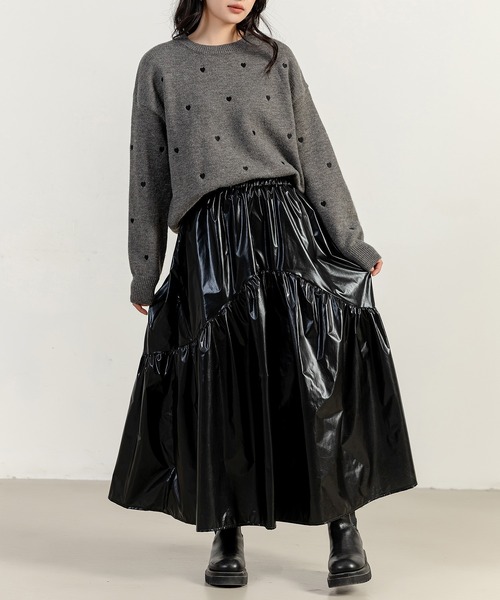 DAY CLOSET（デイ クローゼット）の「レディース 長袖恋する小粒ハートニットセーター（ニット/セーター・レディース・グレー/オフホワイト/ピンク・FREE）」の18枚目の写真