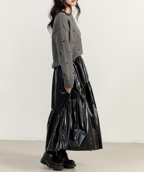 DAY CLOSET（デイ クローゼット）の「レディース 長袖恋する小粒ハートニットセーター（ニット/セーター・レディース・グレー/オフホワイト/ピンク・FREE）」の20枚目の写真