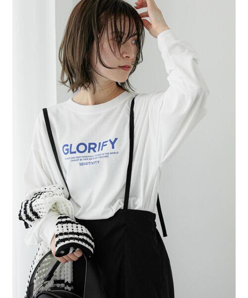 Samansa Mos2 blue（サマンサモスモスブルー）の「ロゴロンT（Tシャツ/カットソー・レディース・オフホワイト/シルバーグレー/ブラック・F）」の2枚目の写真