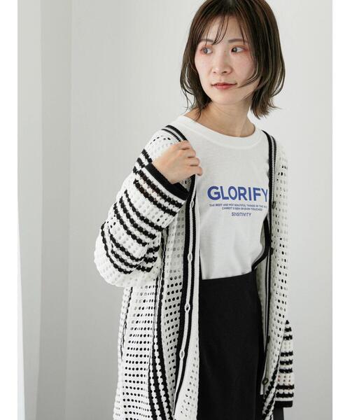 Samansa Mos2 blue（サマンサモスモスブルー）の「ロゴロンT（Tシャツ/カットソー・レディース・オフホワイト/シルバーグレー/ブラック・F）」の7枚目の写真