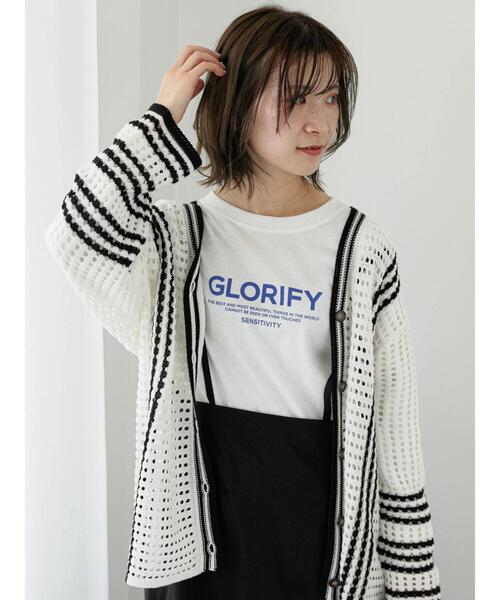 Samansa Mos2 blue（サマンサモスモスブルー）の「ロゴロンT（Tシャツ/カットソー・レディース・オフホワイト/シルバーグレー/ブラック・F）」の8枚目の写真