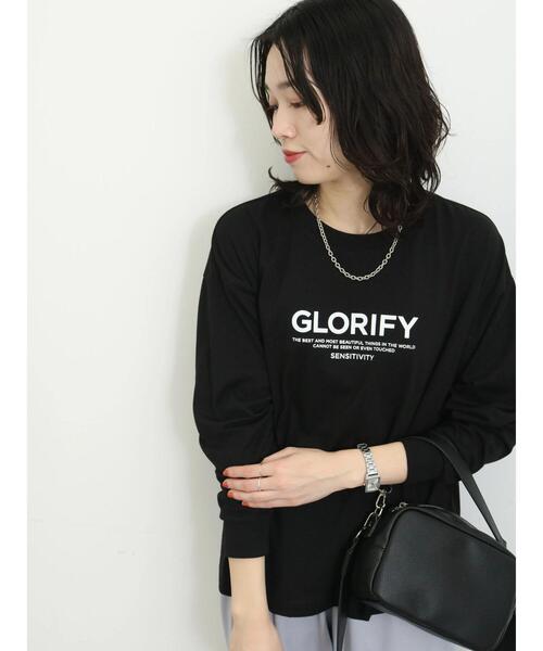 Samansa Mos2 blue（サマンサモスモスブルー）の「ロゴロンT（Tシャツ/カットソー・レディース・オフホワイト/シルバーグレー/ブラック・F）」の11枚目の写真