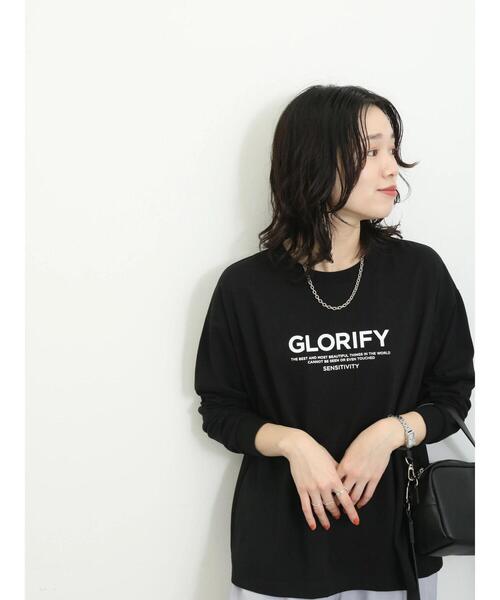 Samansa Mos2 blue（サマンサモスモスブルー）の「ロゴロンT（Tシャツ/カットソー・レディース・オフホワイト/シルバーグレー/ブラック・F）」の12枚目の写真