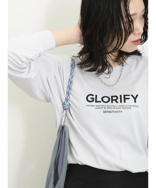 Samansa Mos2 blue（サマンサモスモスブルー）の「ロゴロンT（Tシャツ/カットソー・レディース・オフホワイト/シルバーグレー/ブラック・F）」の17枚目の写真