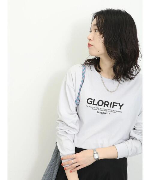 Samansa Mos2 blue（サマンサモスモスブルー）の「ロゴロンT（Tシャツ/カットソー・レディース・オフホワイト/シルバーグレー/ブラック・F）」の18枚目の写真