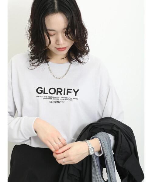 Samansa Mos2 blue（サマンサモスモスブルー）の「ロゴロンT（Tシャツ/カットソー・レディース・オフホワイト/シルバーグレー/ブラック・F）」の19枚目の写真