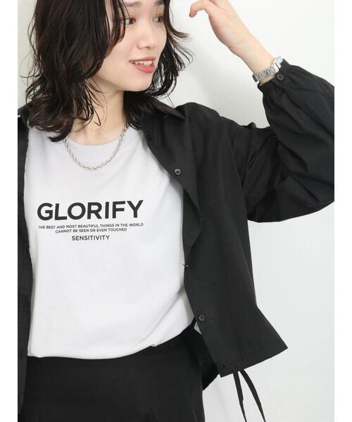 Samansa Mos2 blue（サマンサモスモスブルー）の「ロゴロンT（Tシャツ/カットソー・レディース・オフホワイト/シルバーグレー/ブラック・F）」の20枚目の写真