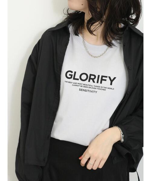 Samansa Mos2 blue（サマンサモスモスブルー）の「ロゴロンT（Tシャツ/カットソー・レディース・オフホワイト/シルバーグレー/ブラック・F）」の21枚目の写真