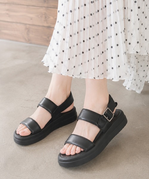 coca(ANDEX shoes product)(コカ)の「厚底 パデットサンダル(サンダル・レディース・ブラック/ホワイト・LARGE/MEDIUM/SMALL)」の16枚目の写真