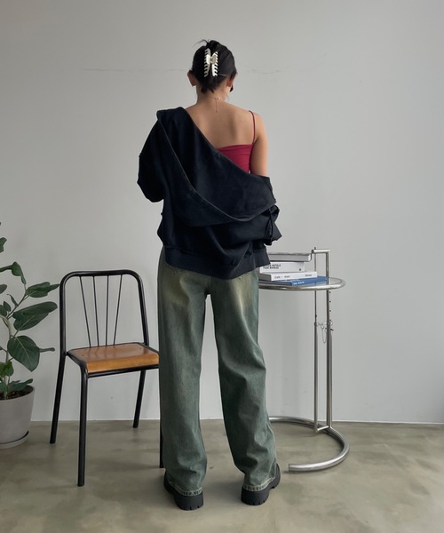 SHAGGIE（シャギー）の「サイドギャザー細ストラップキャミソール（キャミソール・レディース・ホワイト/レッド/ブラック/グレー・FREE）」の7枚目の写真