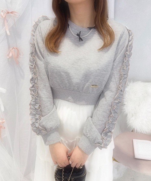 apres jour(アプレジュール)の「French girly collection フリルスリーブスウェット【ZOZOTOWN限定アイテム】(スウェット・レディース・グレー/アイボリー・X-LARGE/フリー)」の2枚目の写真